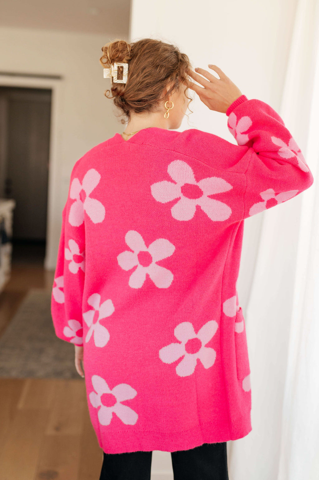 Enough Anyways Floral Cardigan in Pink - SwagglyLife Home & Fashion