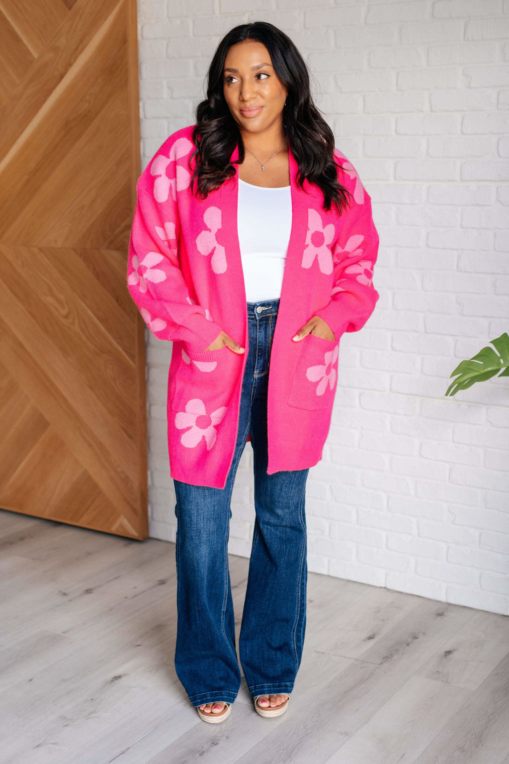 Enough Anyways Floral Cardigan in Pink - SwagglyLife Home & Fashion