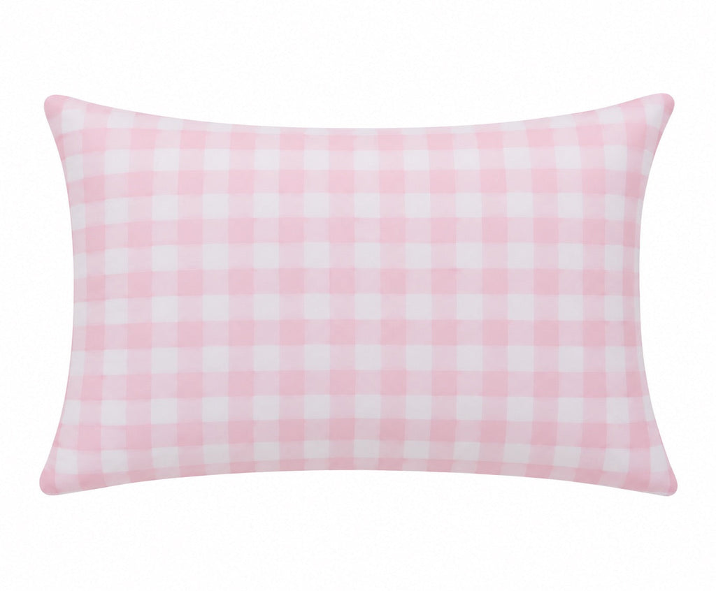 Little Mae & Co. Standard Pillow Case Cover - Light Pink Checkered