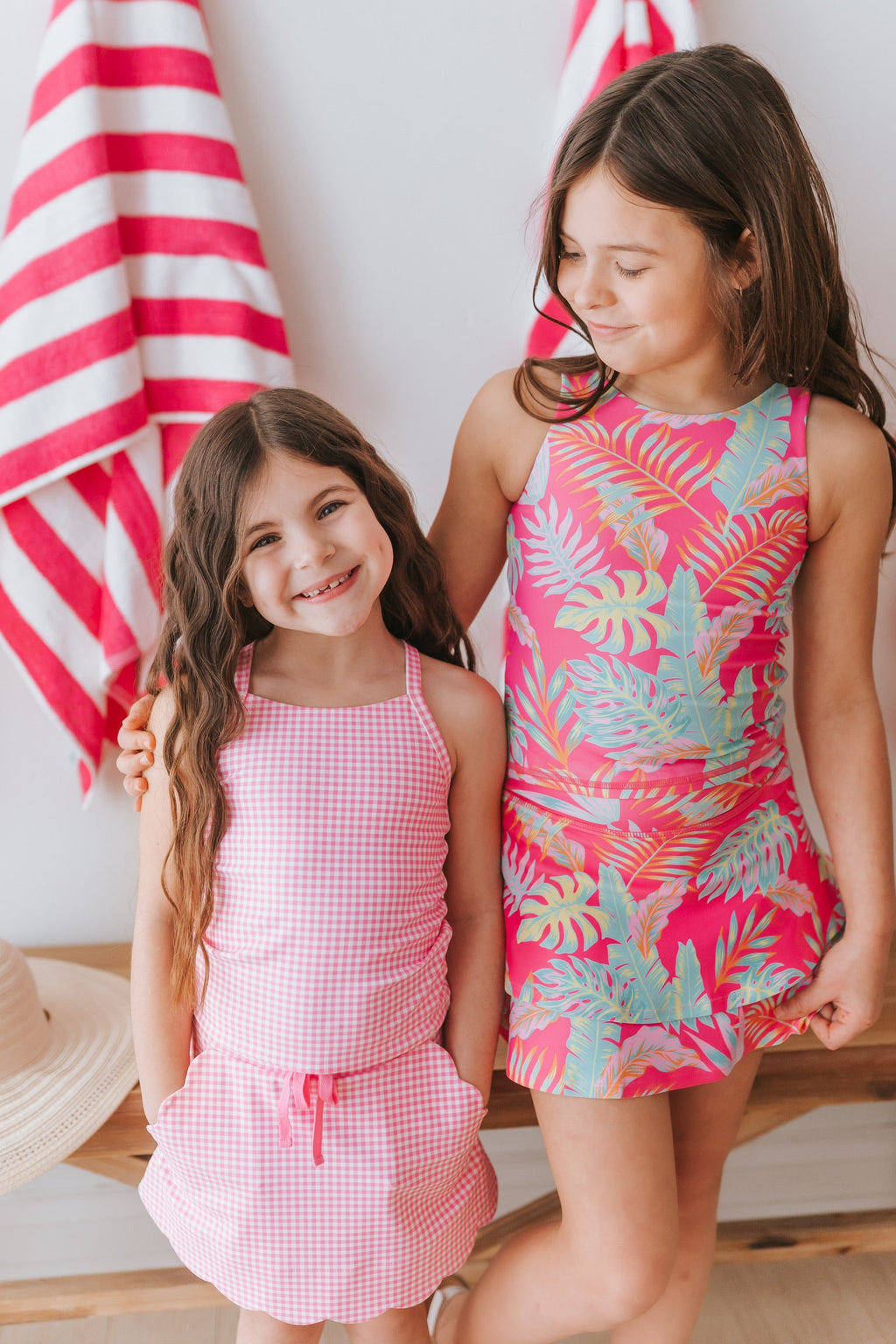 Malibu Pink Gingham Scallop Athletic Set in - Skirts photo