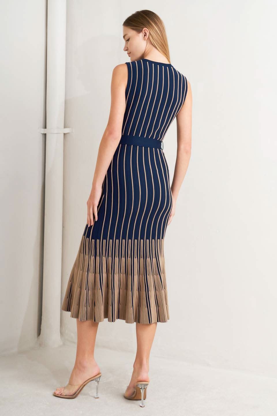 SMOOTH WEIGHTED FEEL KNIT MIDI DRESS in - SWEATERS photo