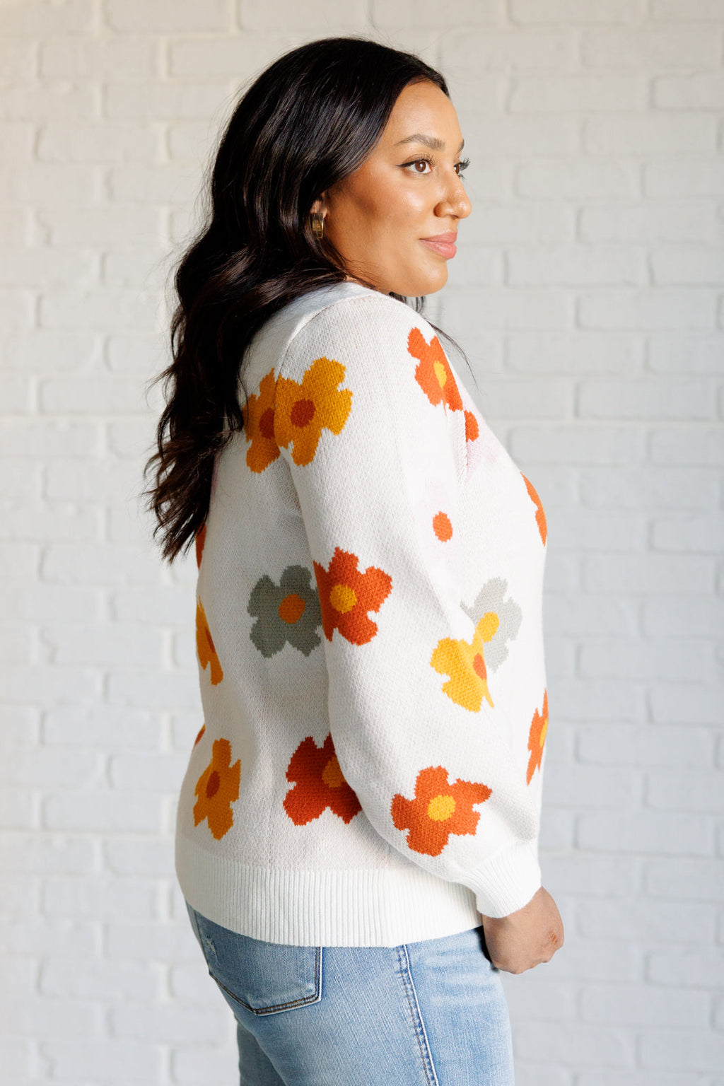 Falling Flowers Floral Sweater in - Tops photo