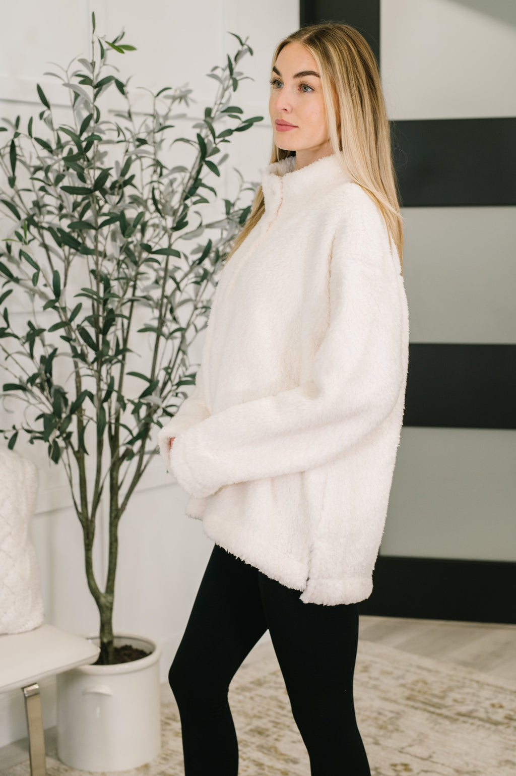 Fluffy Flurry Snap Button Pullover in - Womens photo