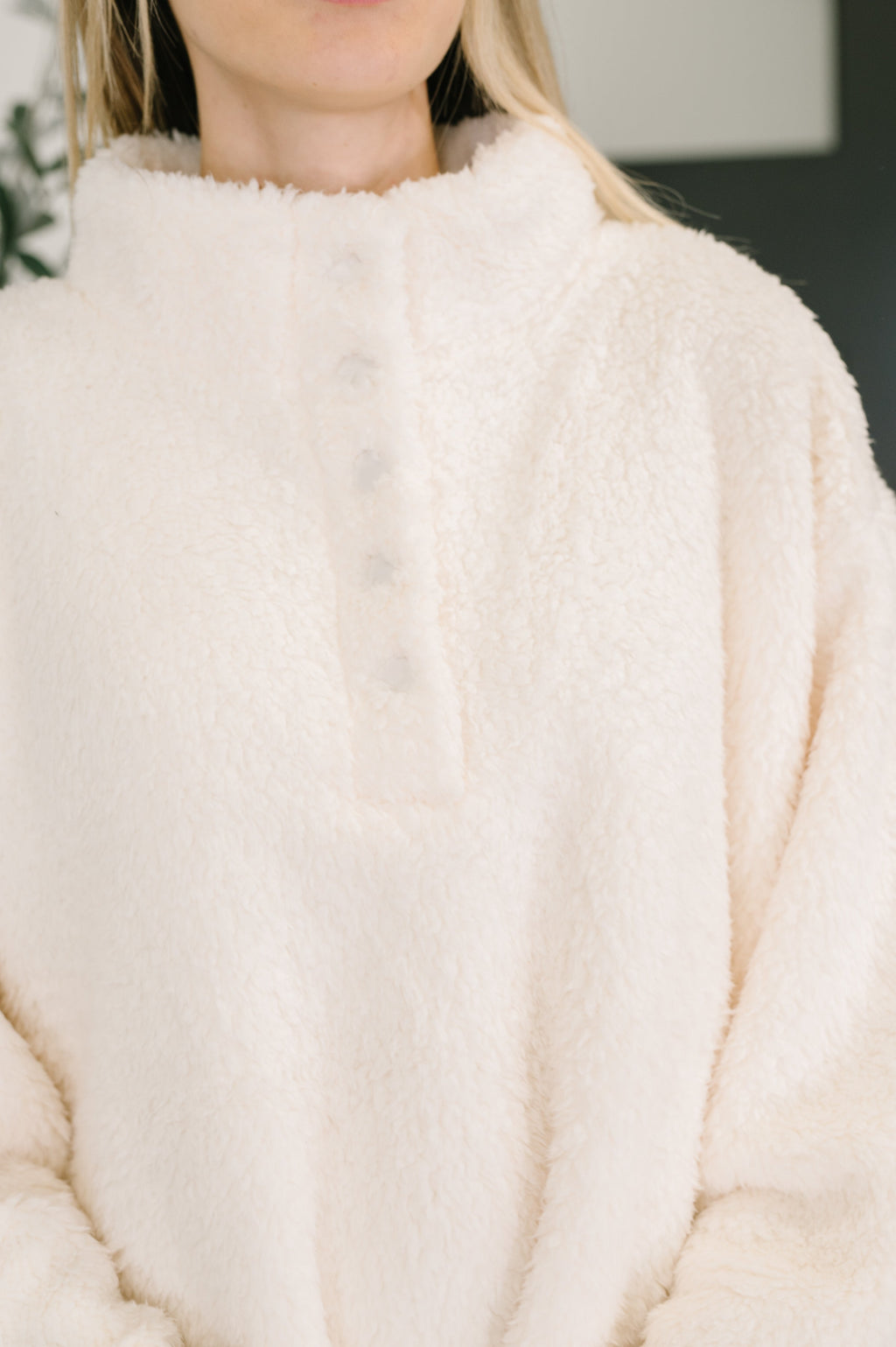 Fluffy Flurry Snap Button Pullover in - Womens photo