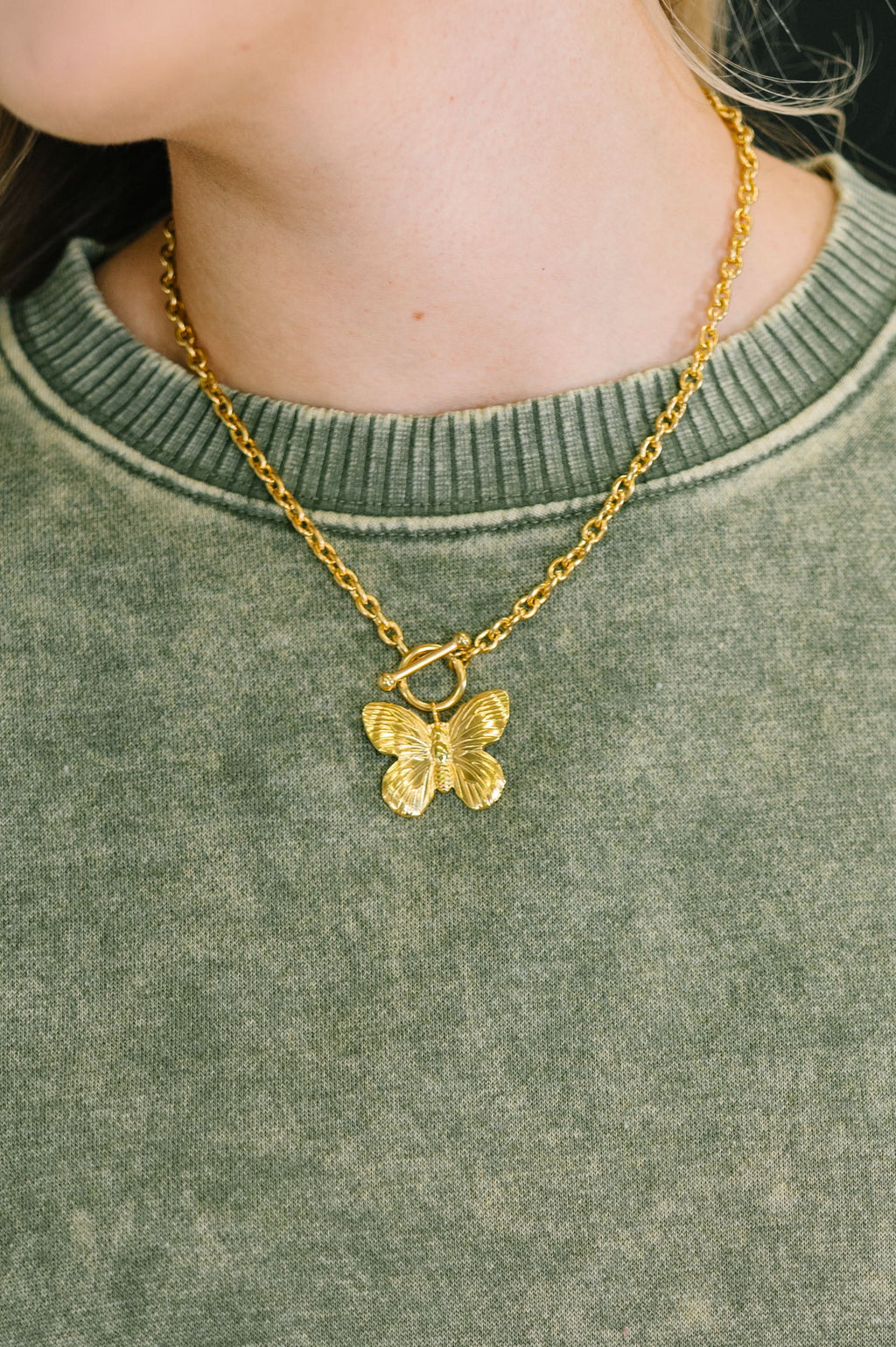 Flutter & Shine Butterfly Pendant Necklace in Gold in - Womens photo