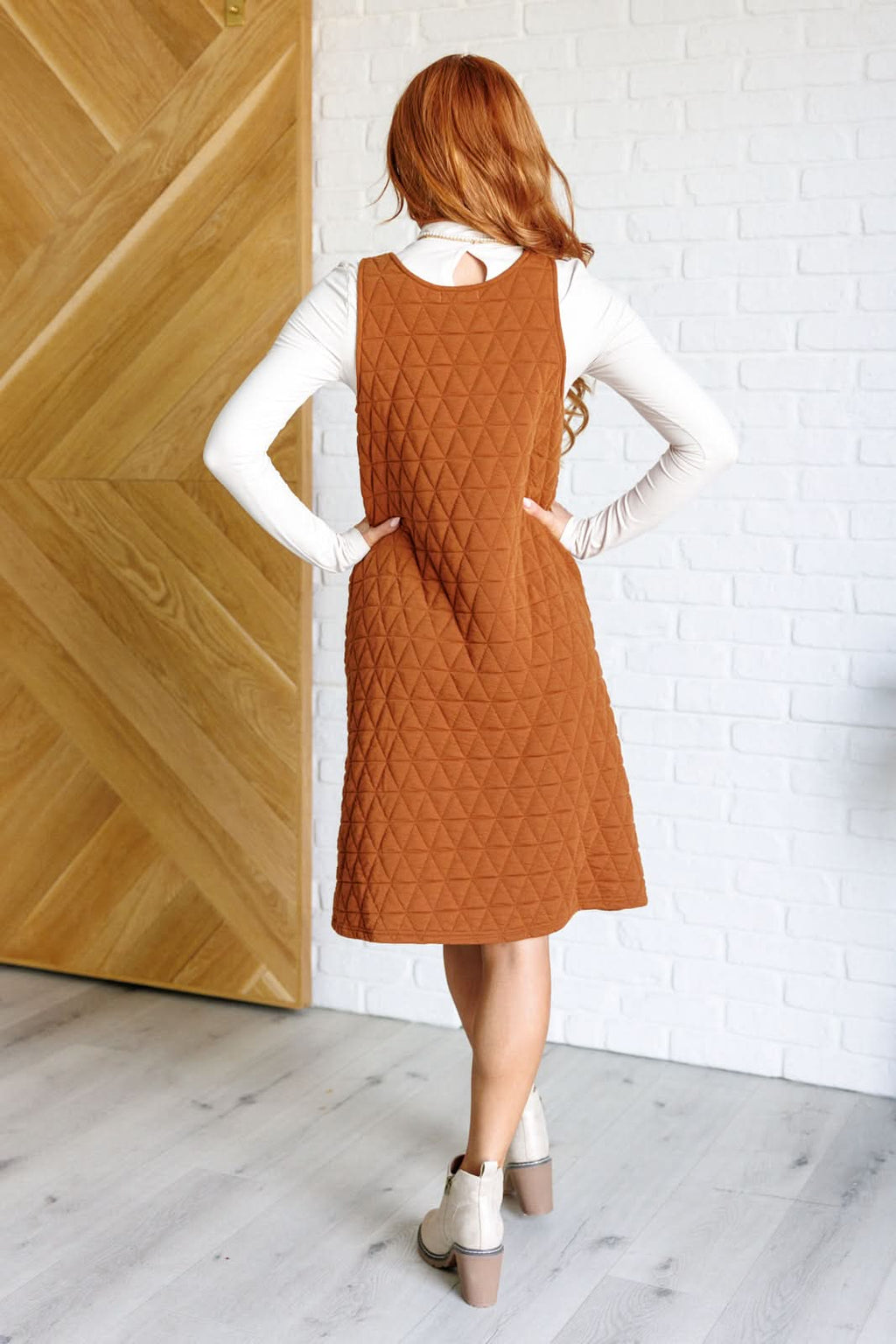 Free Falling Quilted Midi Dress in - Dresses photo