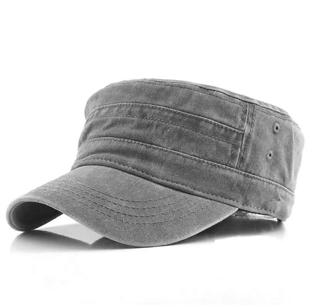 Distressed Cadet Caps in Gray - photo