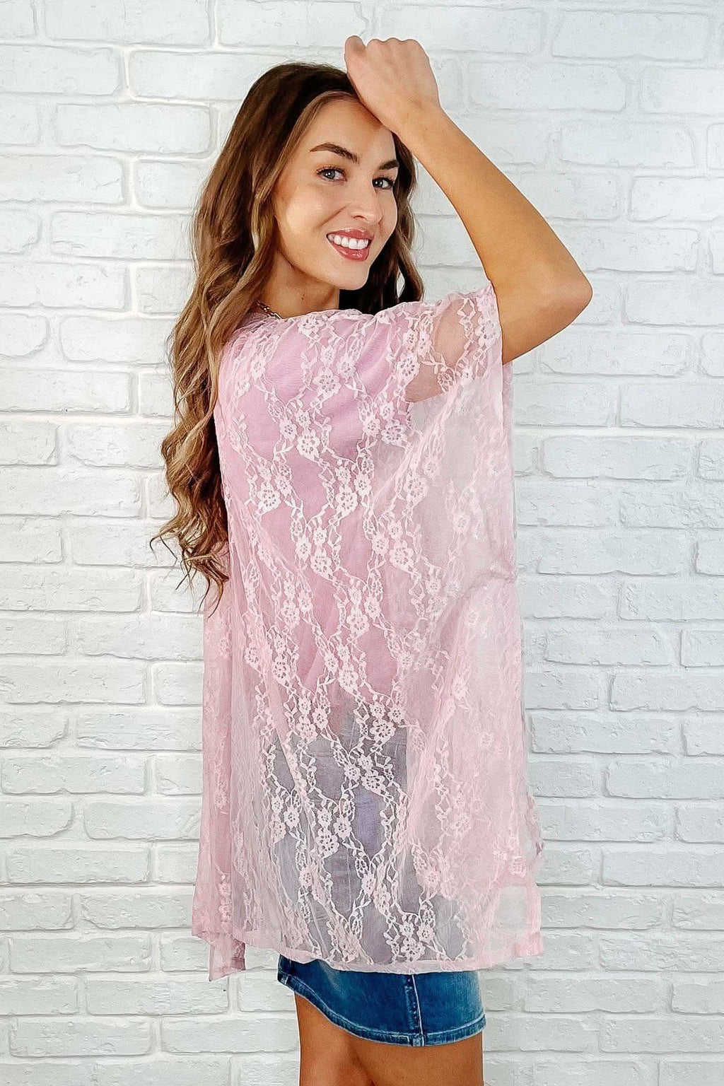 Good Days Ahead Lace Kimono In Mauve - SwagglyLife Home & Fashion