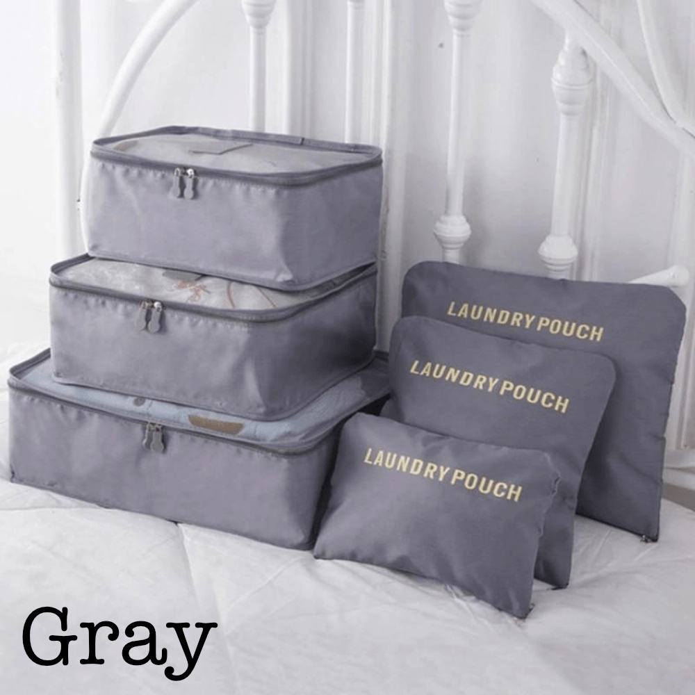 6 Piece Travel Organizer in Gray - Travel photo