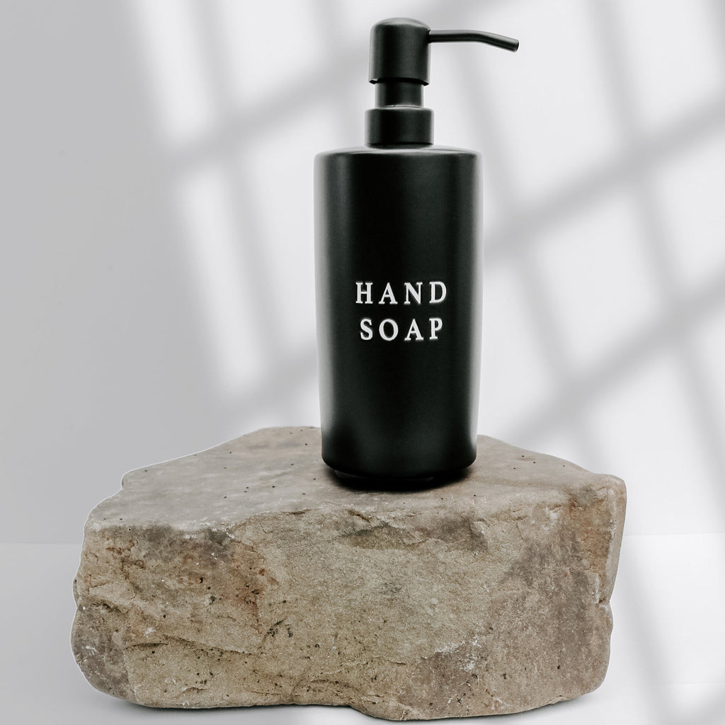 15oz Black Stoneware Hand Soap Dispenser in - Dispensers photo