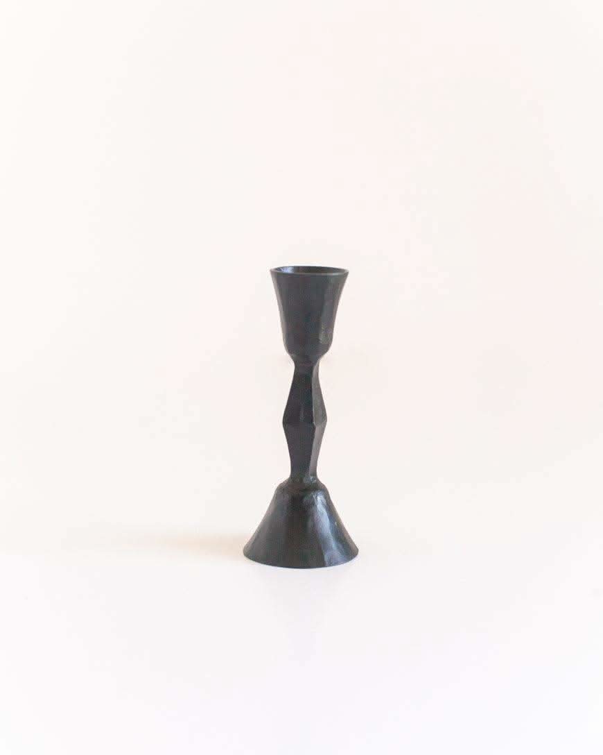 Low Diamond Hand-Forged Iron Candle Stand in - Candle Holder photo