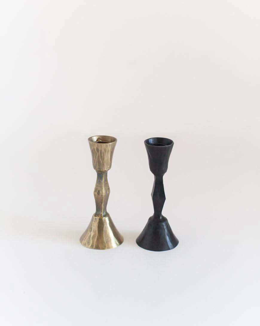 Low Diamond Hand-Forged Iron Candle Stand in - Candle Holder photo