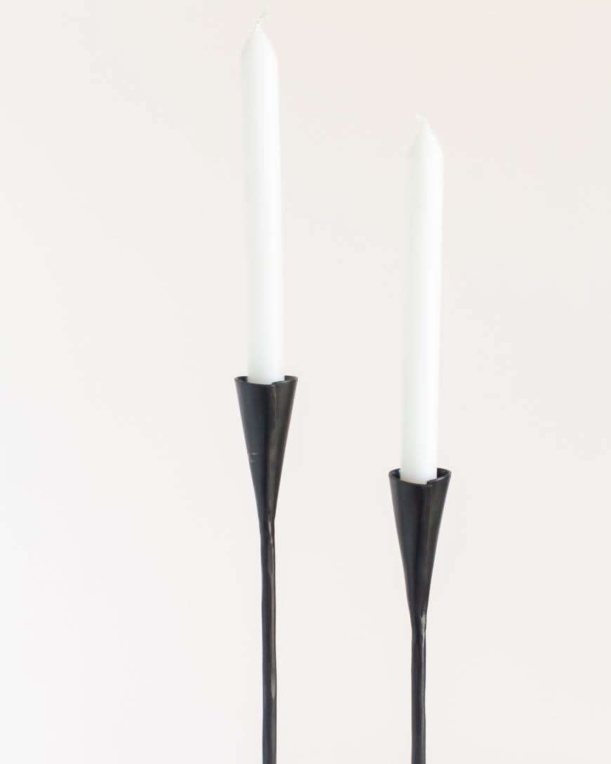 Phoenix Hand-Forged Iron Candle Stands | Set of 2 in - Candle Holder photo