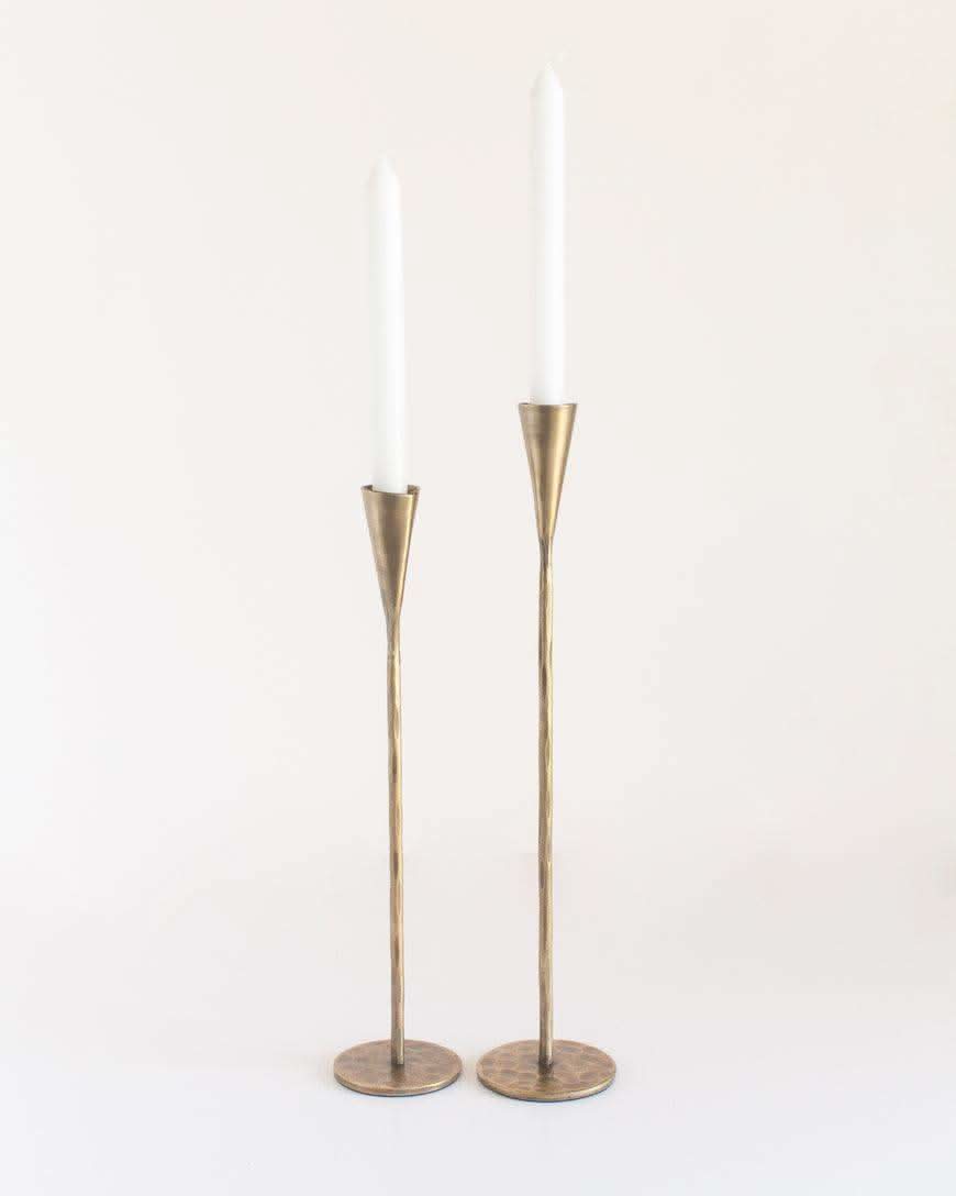 Phoenix Hand-Forged Iron Candle Stands | Set of 2 in - Candle Holder photo