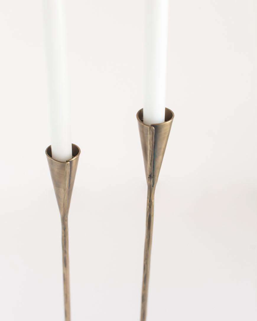 Phoenix Hand-Forged Iron Candle Stands | Set of 2 in - Candle Holder photo