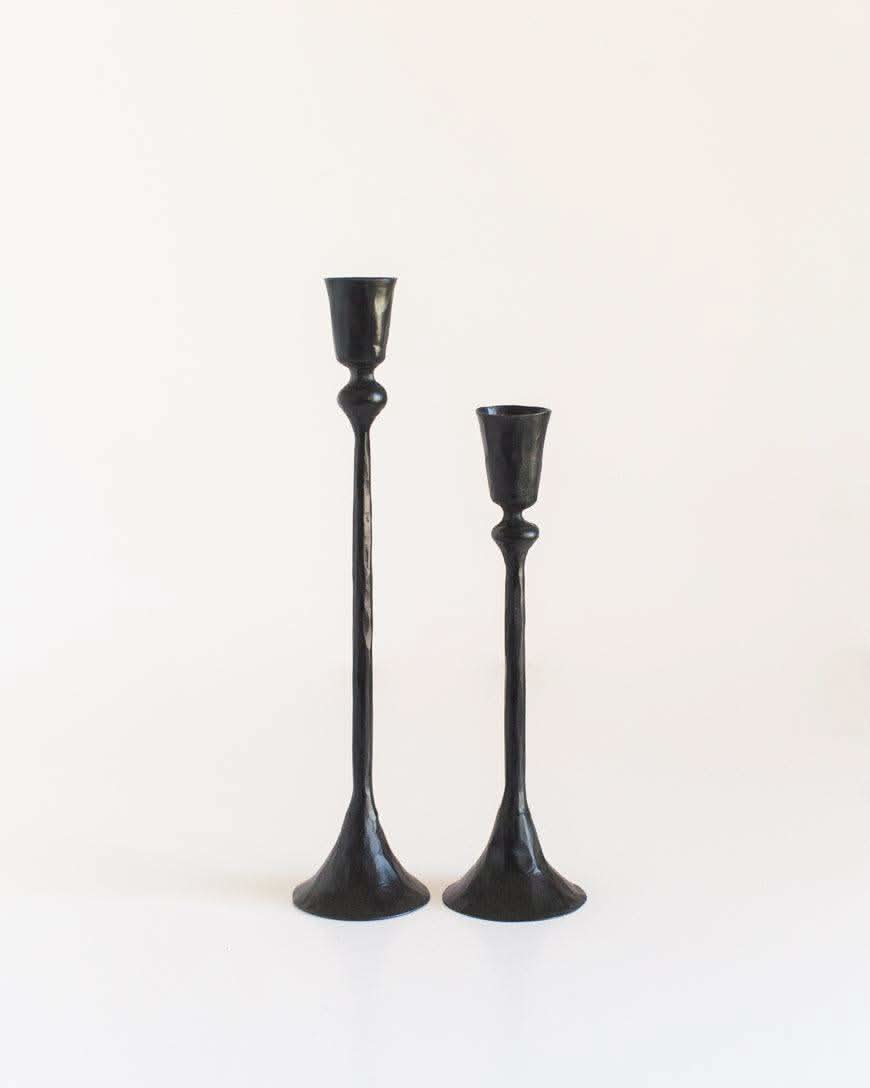 Gemini Hand-Forged Iron Candle Stands | Set of 2 in - Candle Holder photo