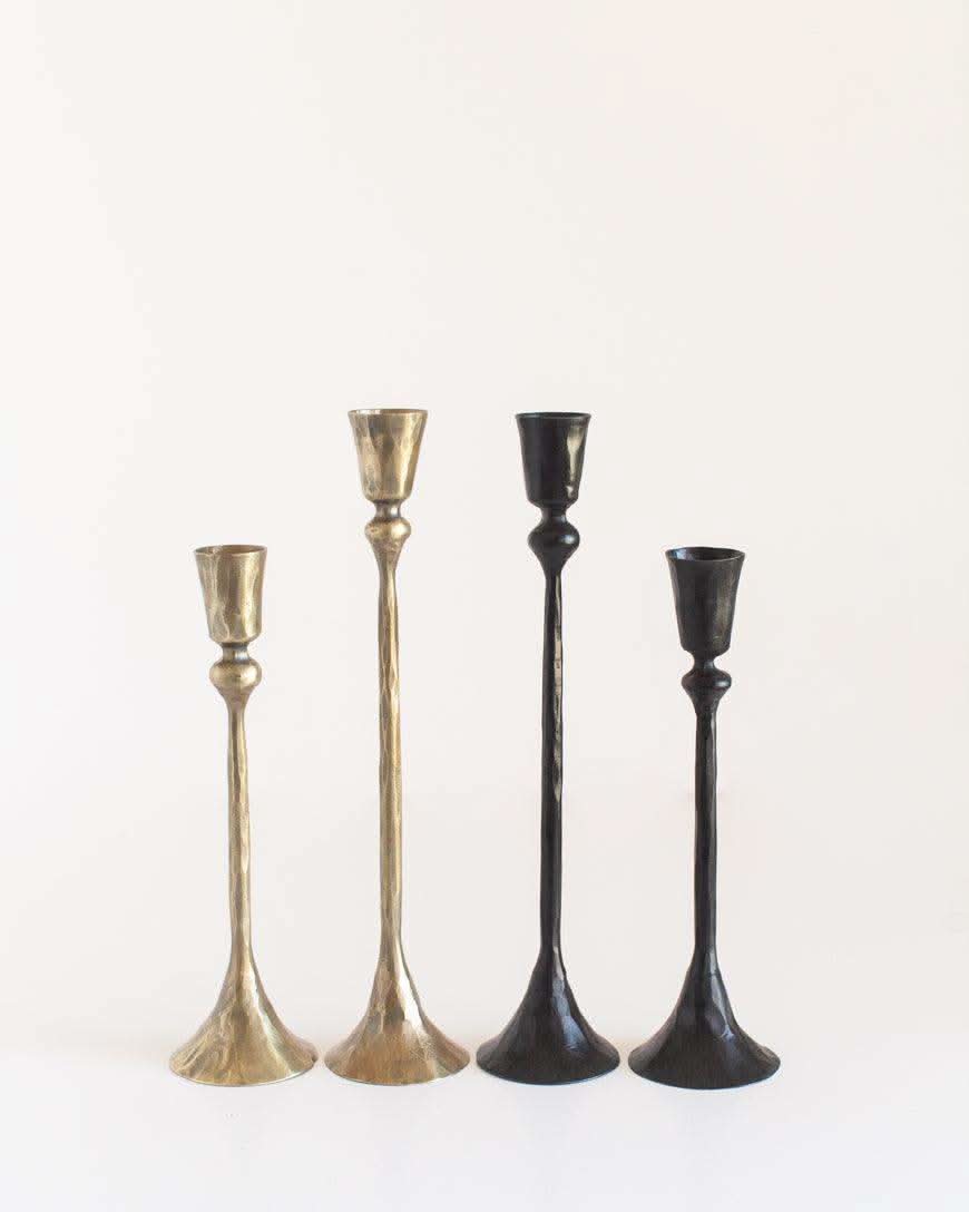 Gemini Hand-Forged Iron Candle Stands | Set of 2 in - Candle Holder photo