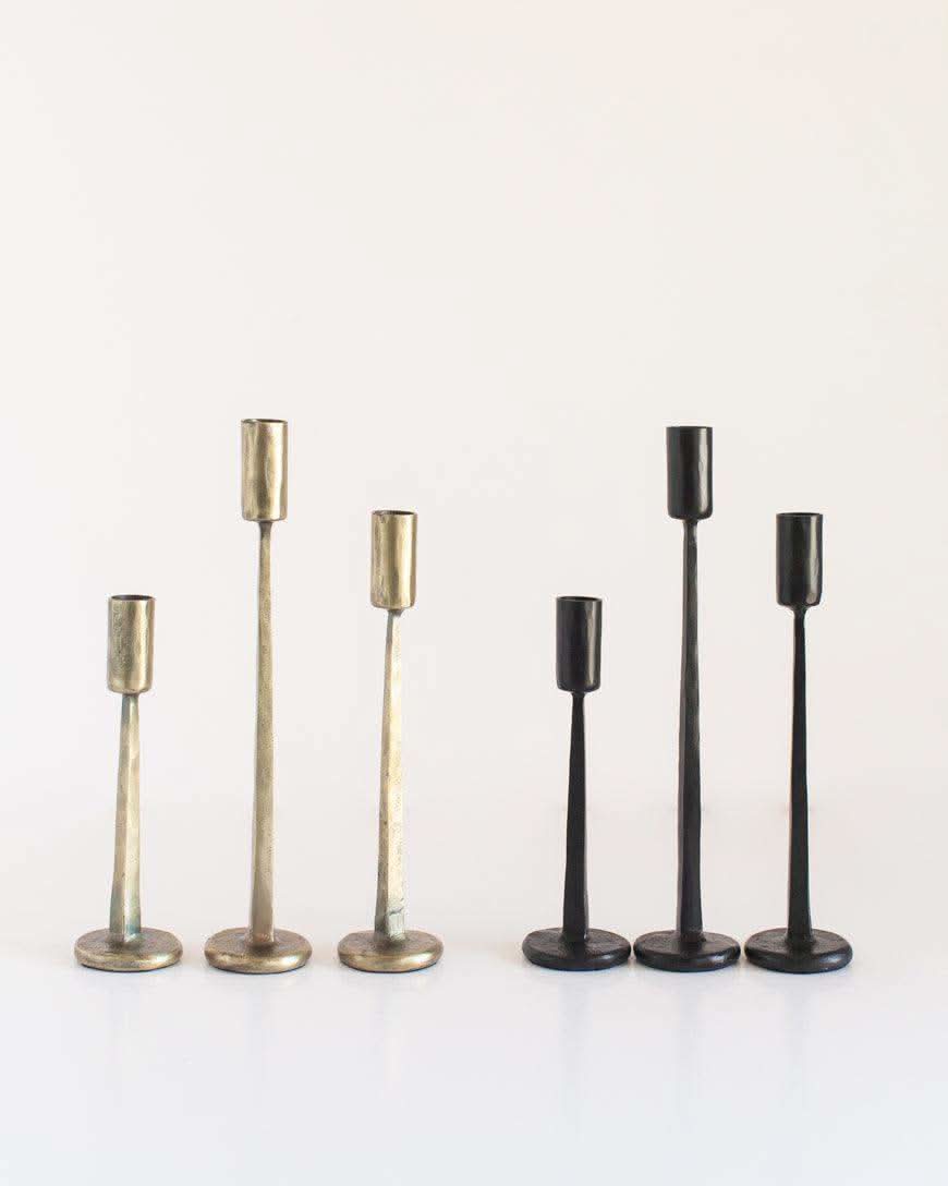 Dante Hand-Forged Iron Candle Stands | Set of 3 in - Candle Holder photo
