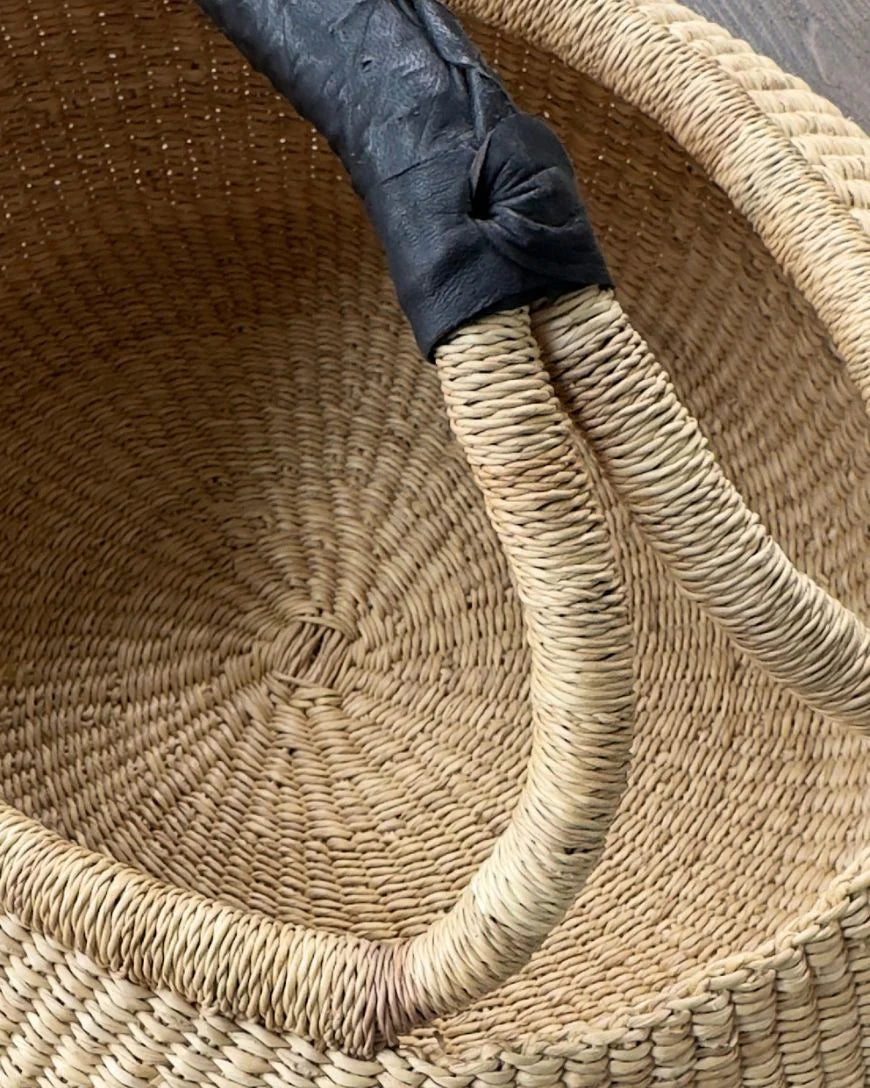 Handwoven Ghana Kettle Basket with Handle in - Baskets photo