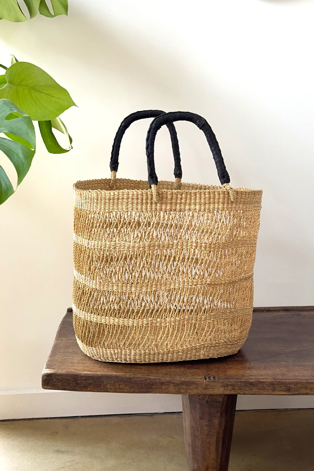 Handwoven African Market Tote Bag – Natural -