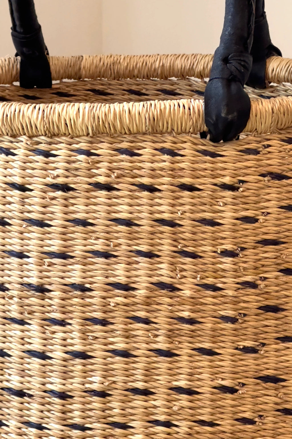 Large Handwoven Storage & Laundry Hamper – Black Dash in - Baskets photo