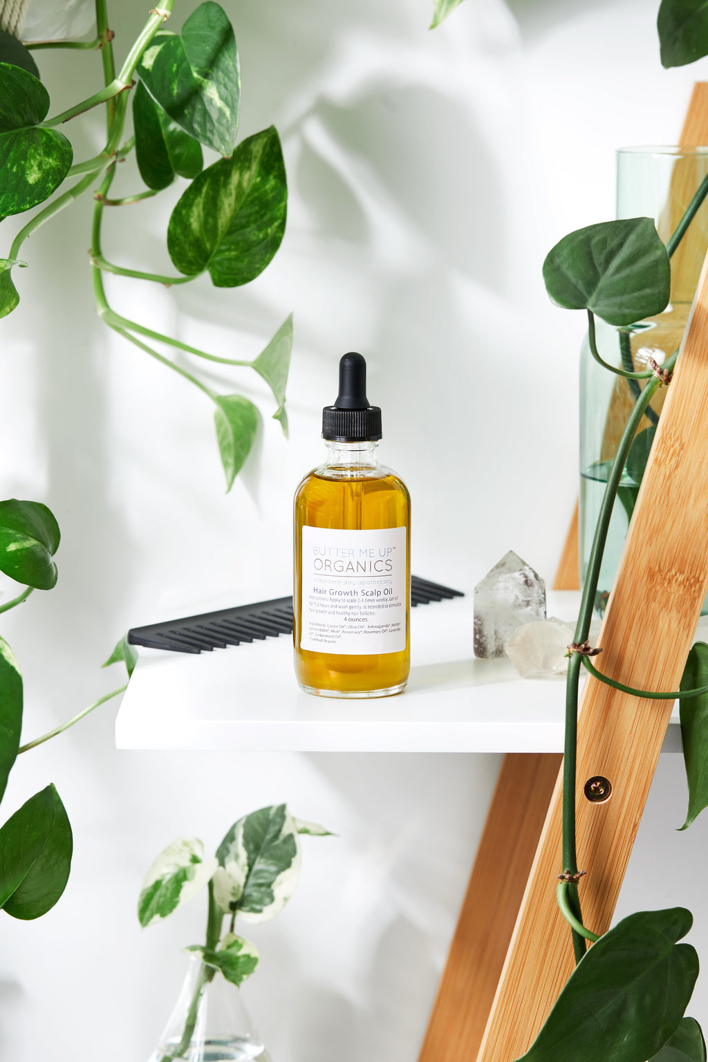 Organic Scalp Treatment / Scalp Oil / Hair Growth / Organic Hair Oil / Hair Repair / Healthy Scalp / Herbal Treatment / Glass Bottle in - Hair photo