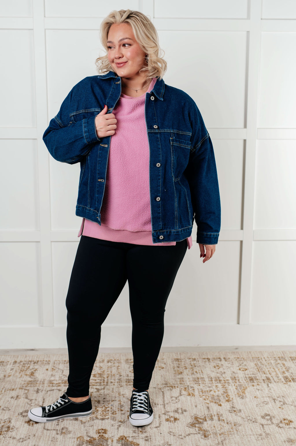 Have We Met Oversized Denim Jacket in - Denim photo