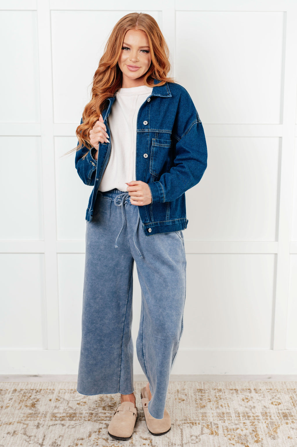 Have We Met Oversized Denim Jacket in - Denim photo
