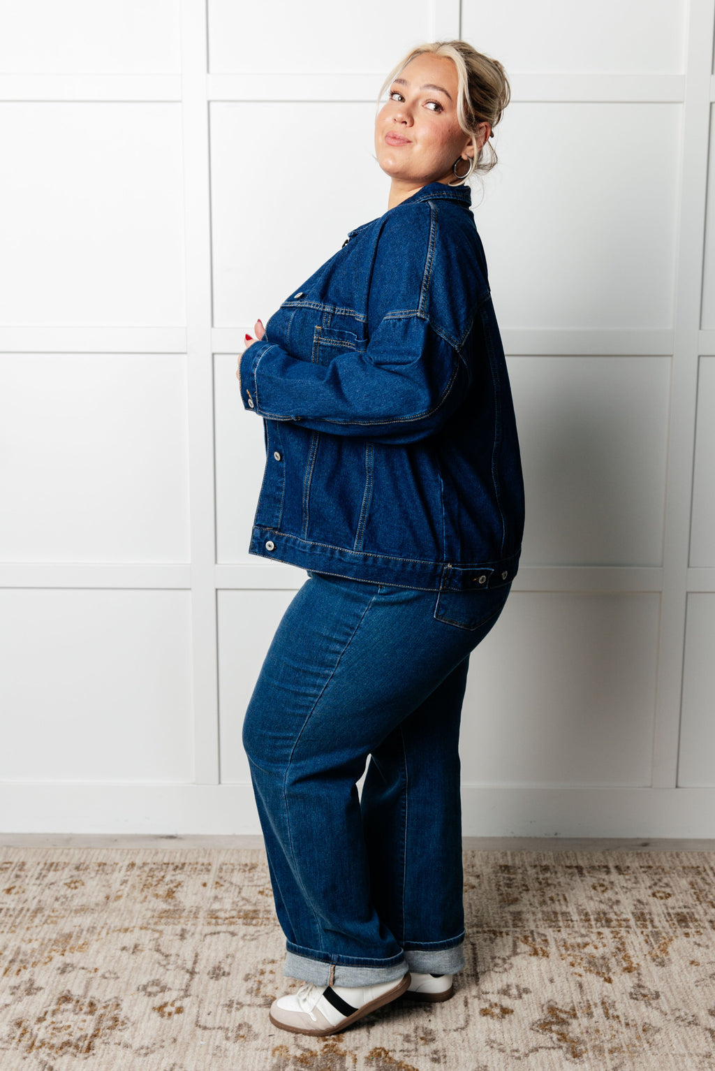 Have We Met Oversized Denim Jacket in - Denim photo