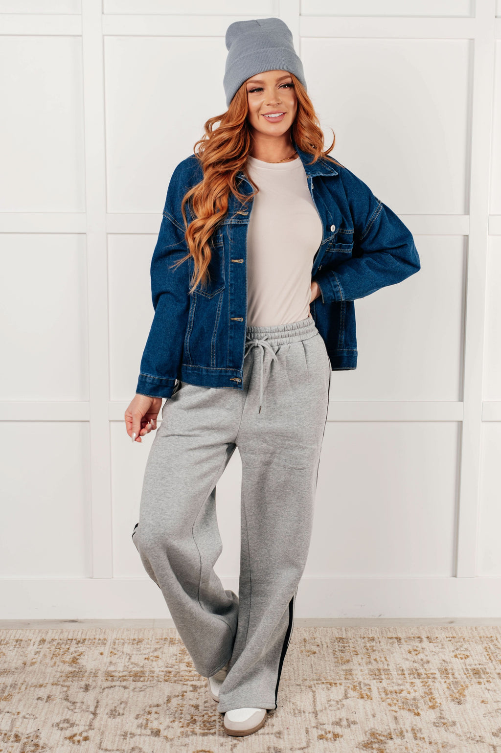 Have We Met Oversized Denim Jacket in - Denim photo
