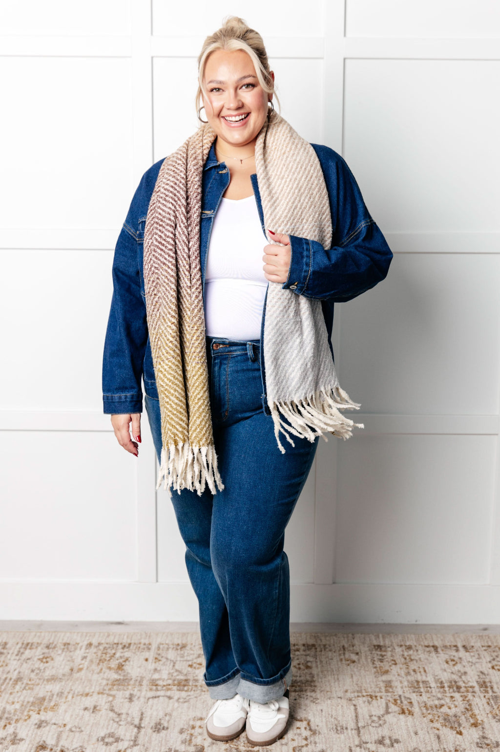 Have We Met Oversized Denim Jacket in - Denim photo