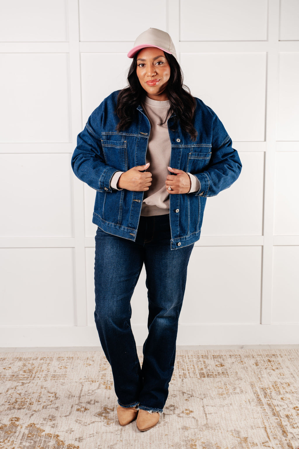 Have We Met Oversized Denim Jacket in - Denim photo
