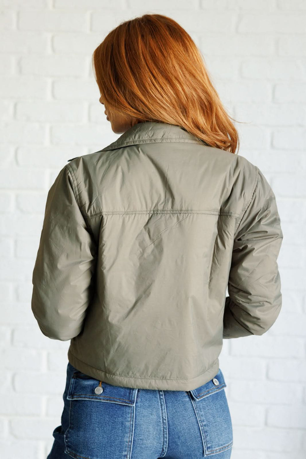 Hear Me Out Lightweight Puffer Jacket in Olive in - Layers photo