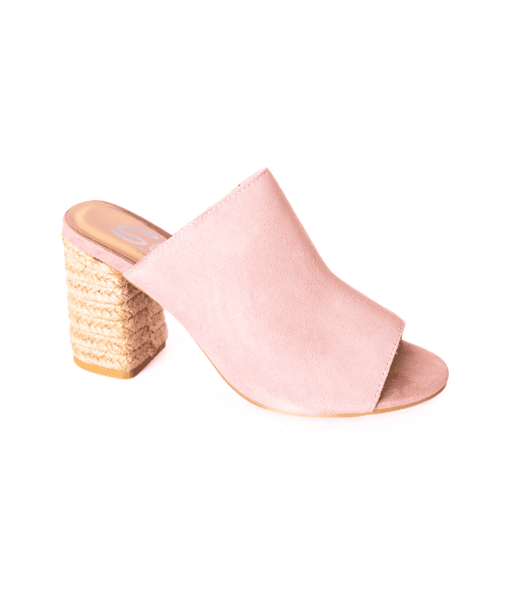 Helena Heeled Sandal in Blush Suede in - Shoes photo