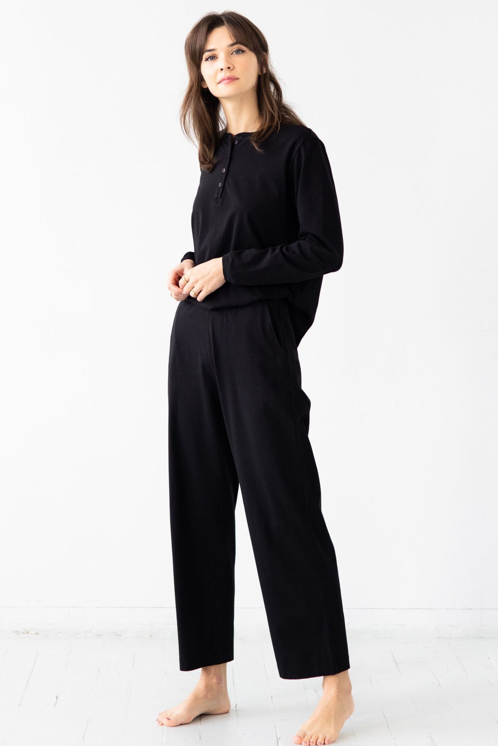 Straight Leg Pants in Pima Cotton in - PANTS photo