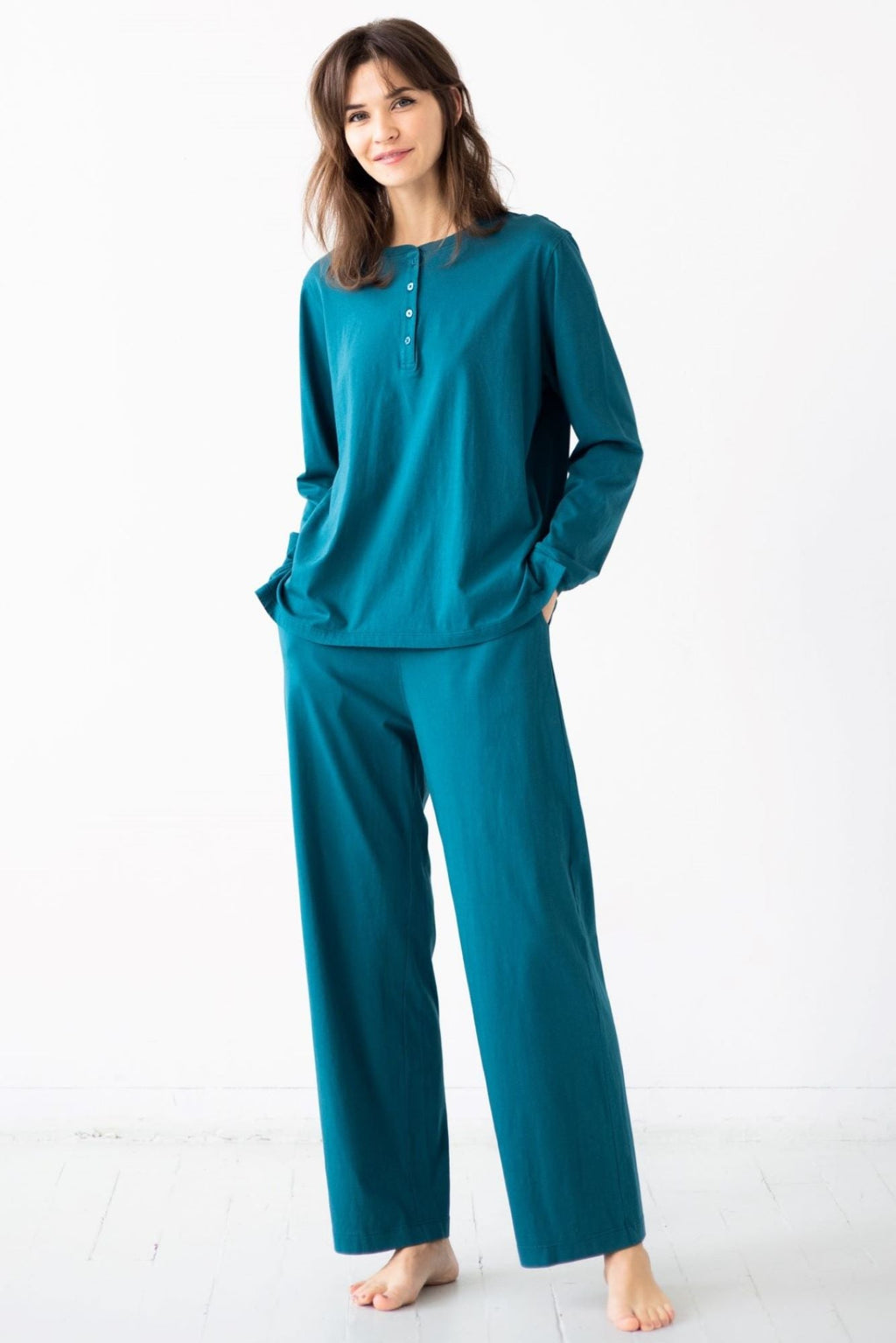 Straight Leg Pants in Pima Cotton in - PANTS photo