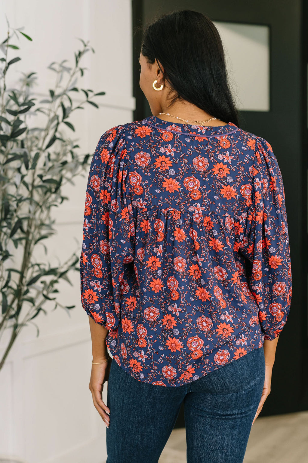Hitherto Unknown Floral Babydoll Blouse in - Womens photo