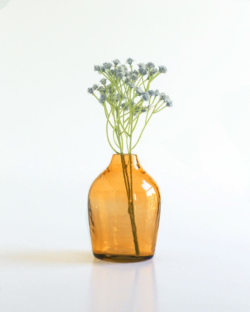 Haley Handblown Hammered Bud Vase in Marigold - Vase photo