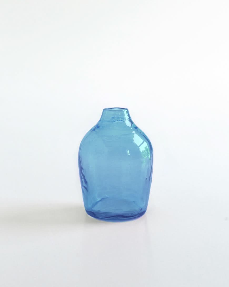 Haley Handblown Hammered Bud Vase in Blue - Vase photo
