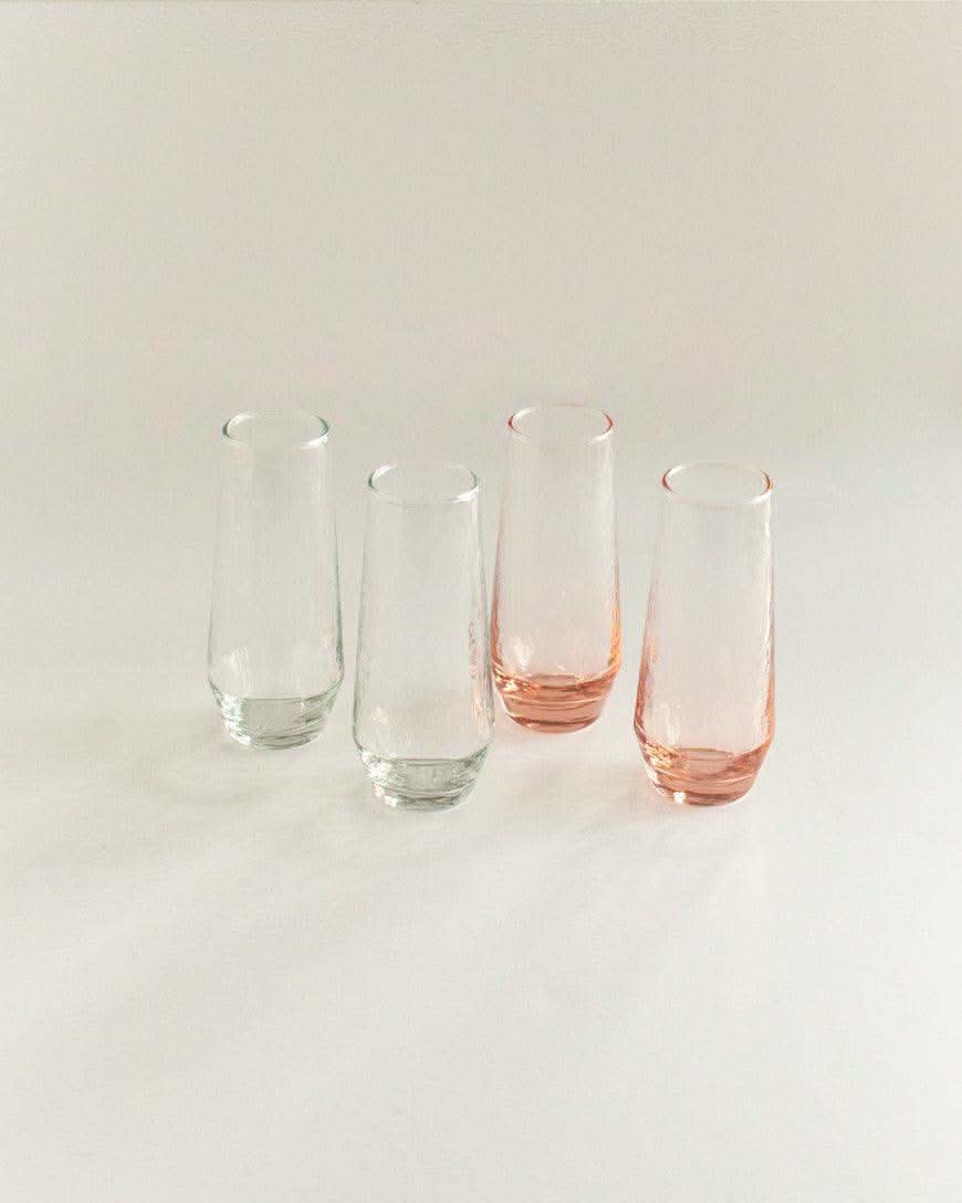 Handblown Hammered Champagne Flutes | Set of 2 in - Drinking Glass/Cup photo