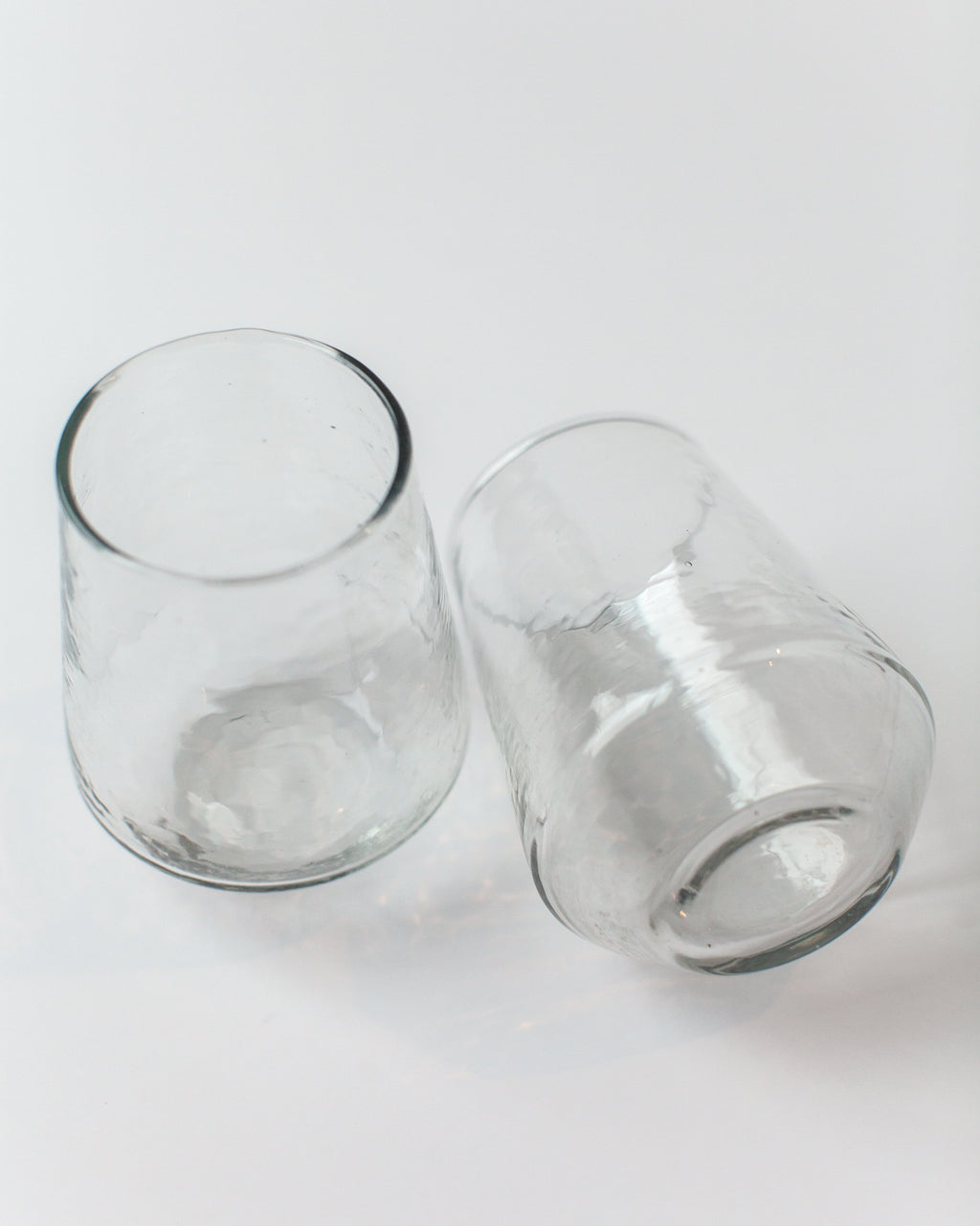Pair of Hammered Glass Stemless Tumblers in Clear - Kitchen & Dining photo