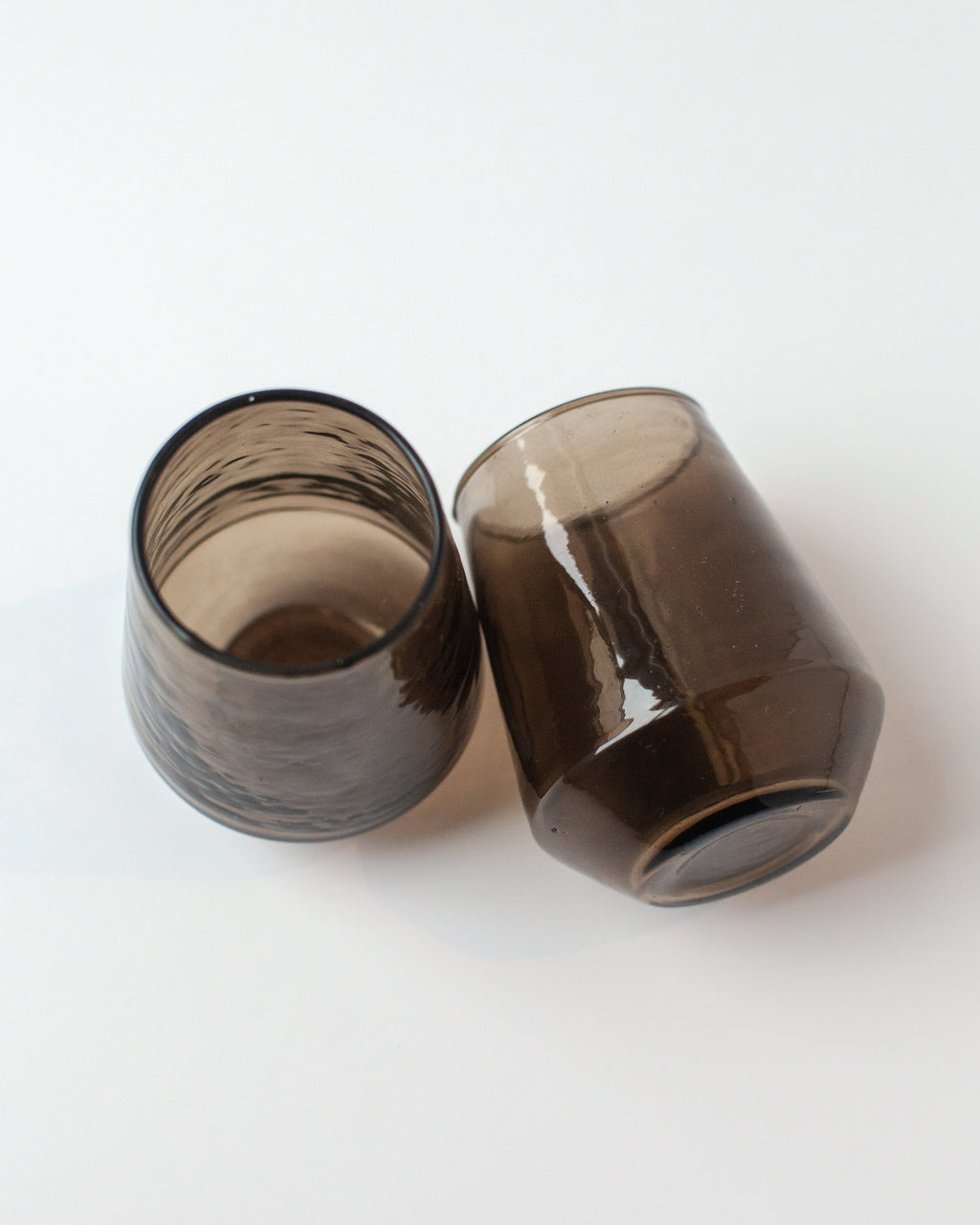 Pair of Hammered Glass Stemless Tumblers in Smoke - Kitchen & Dining photo