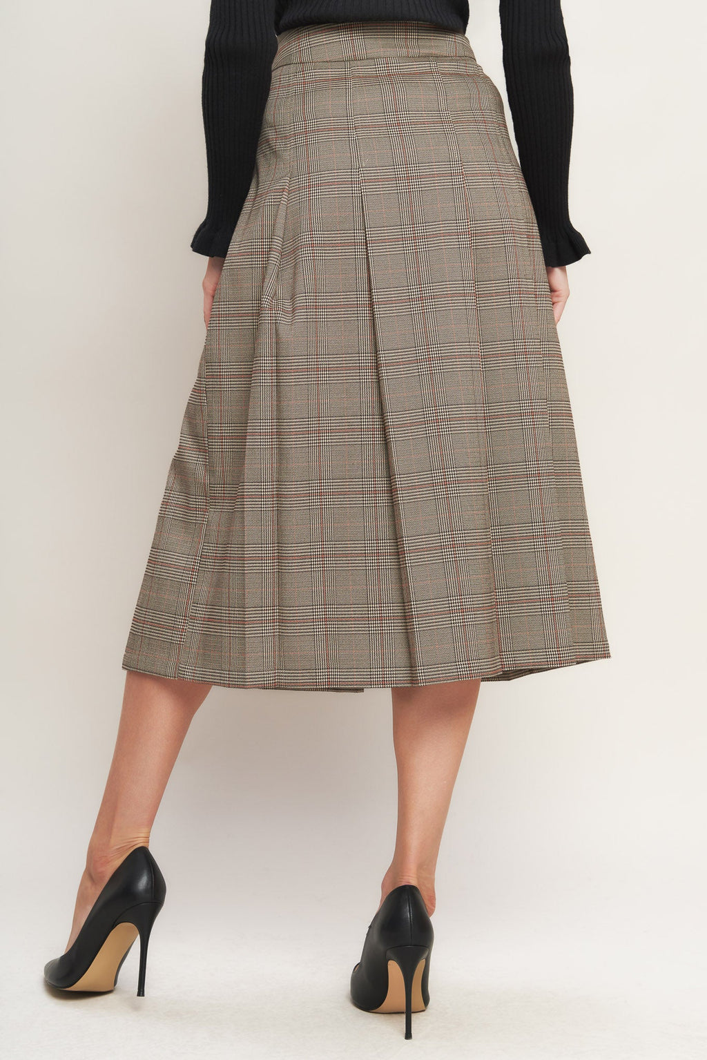 British Trace Woven Midi Skirt in - SKIRTS photo