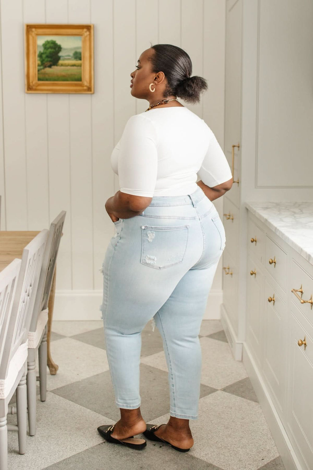 Super Light Destroyed Boyfriend Jeans in - Womens photo
