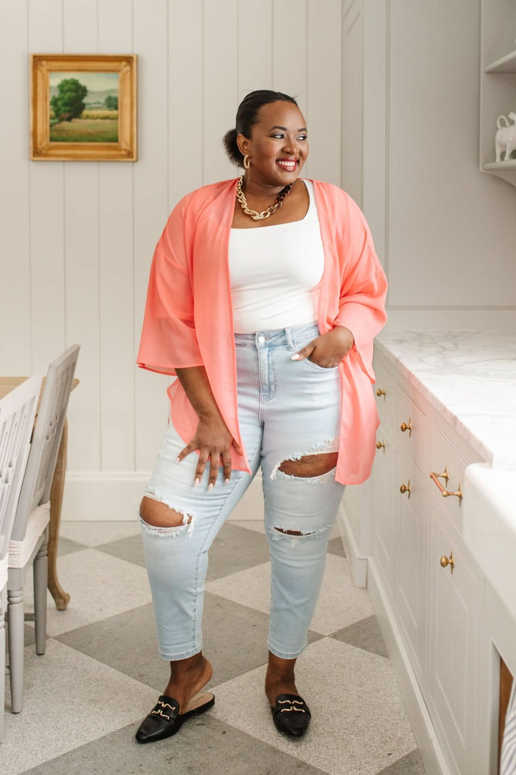 Super Light Destroyed Boyfriend Jeans in - Womens photo