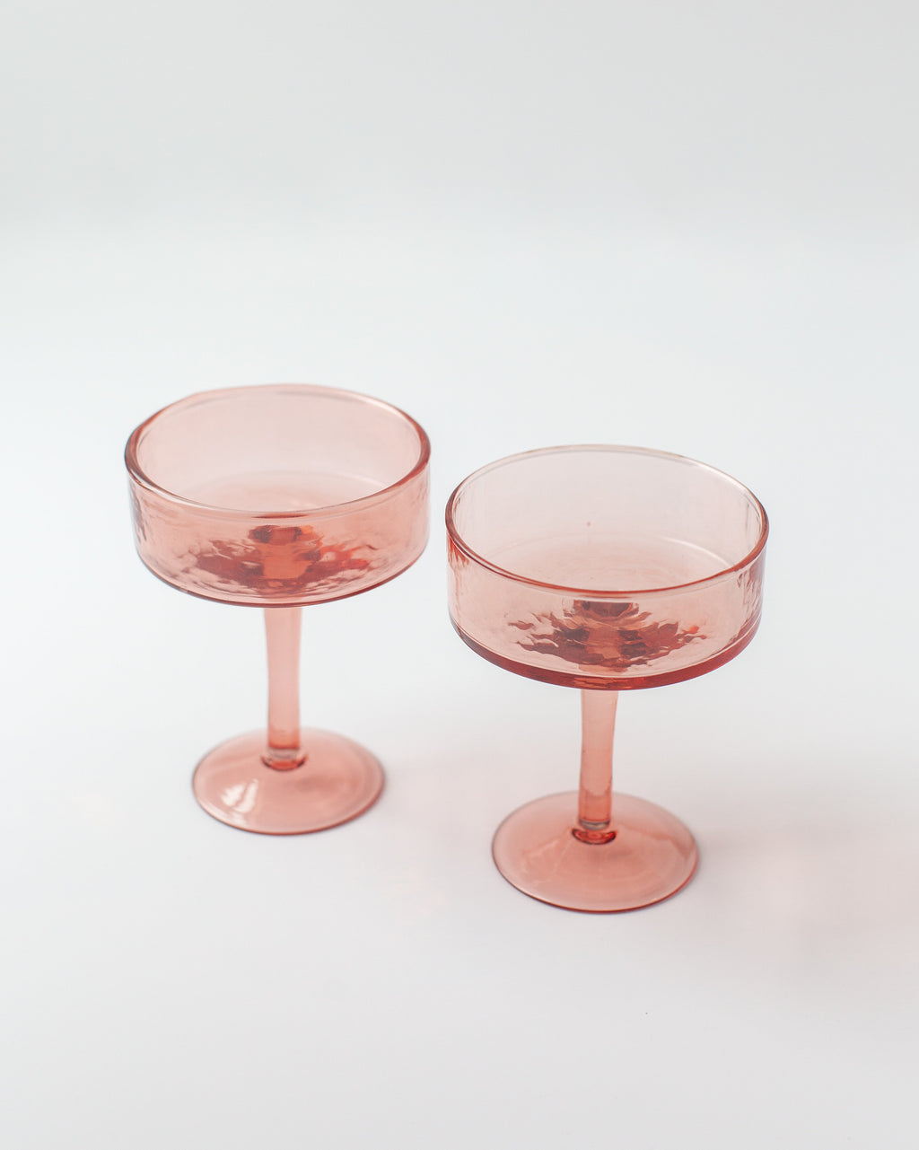 Handblown Hammered Coupe Cocktail Glass Pair - SwagglyLife Home & Fashion