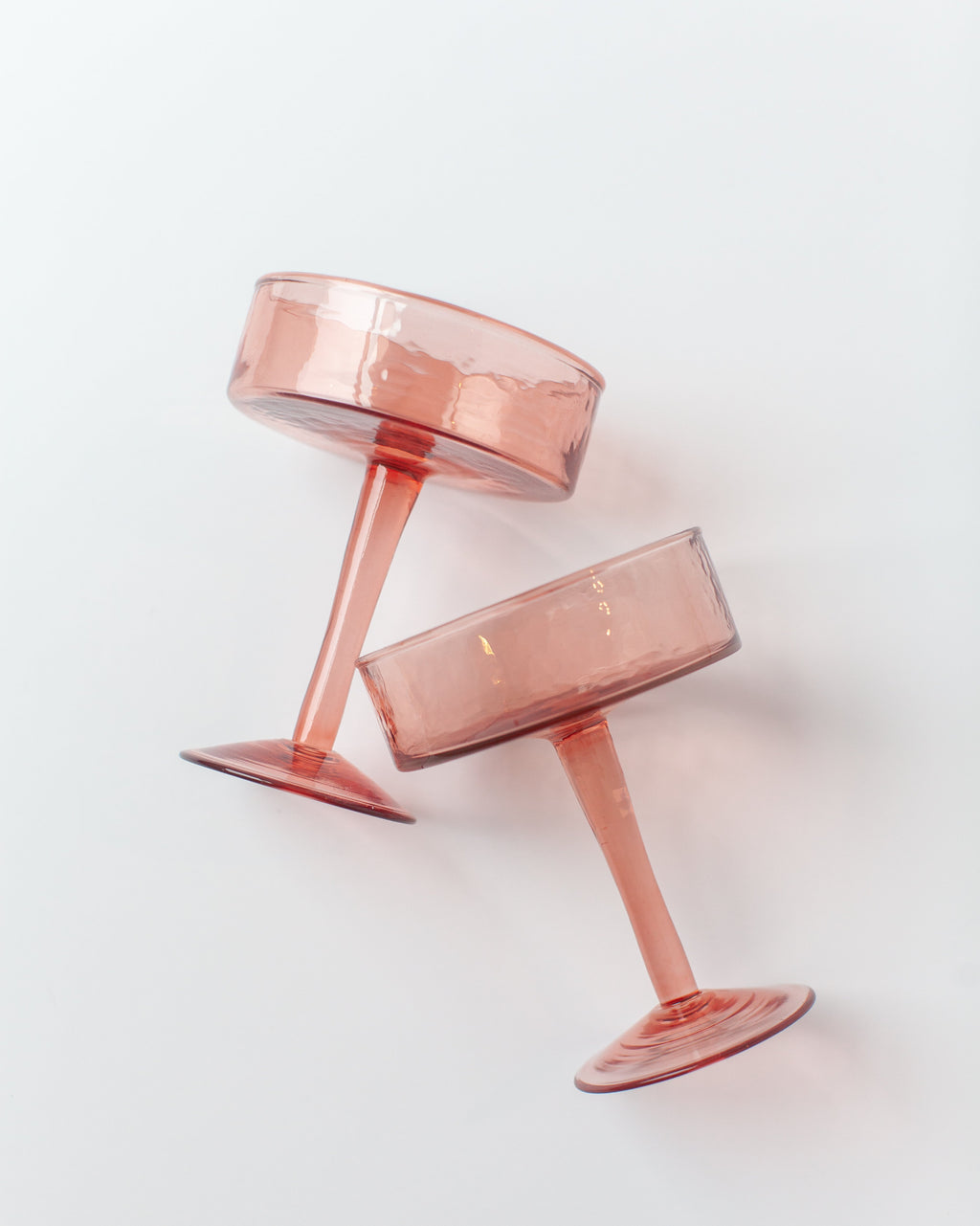 Handblown Hammered Coupe Cocktail Glass Pair - SwagglyLife Home & Fashion