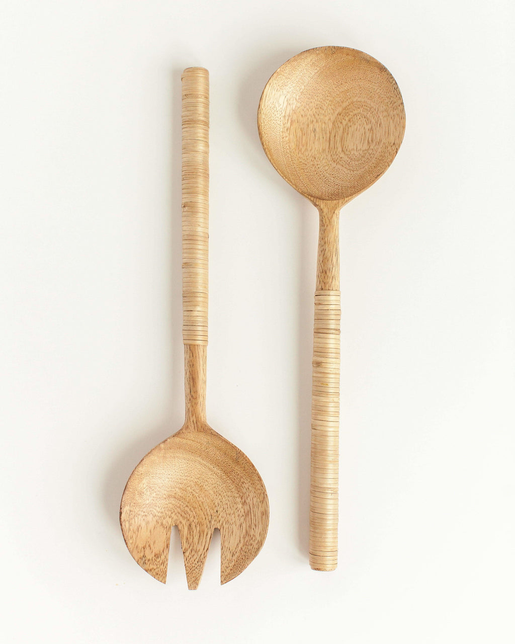 Thin Woven Mango Wood Salad Servers in Default Title - Serveware photo