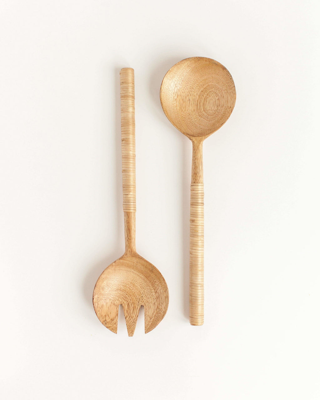 Thin Woven Mango Wood Salad Servers in - Serveware photo