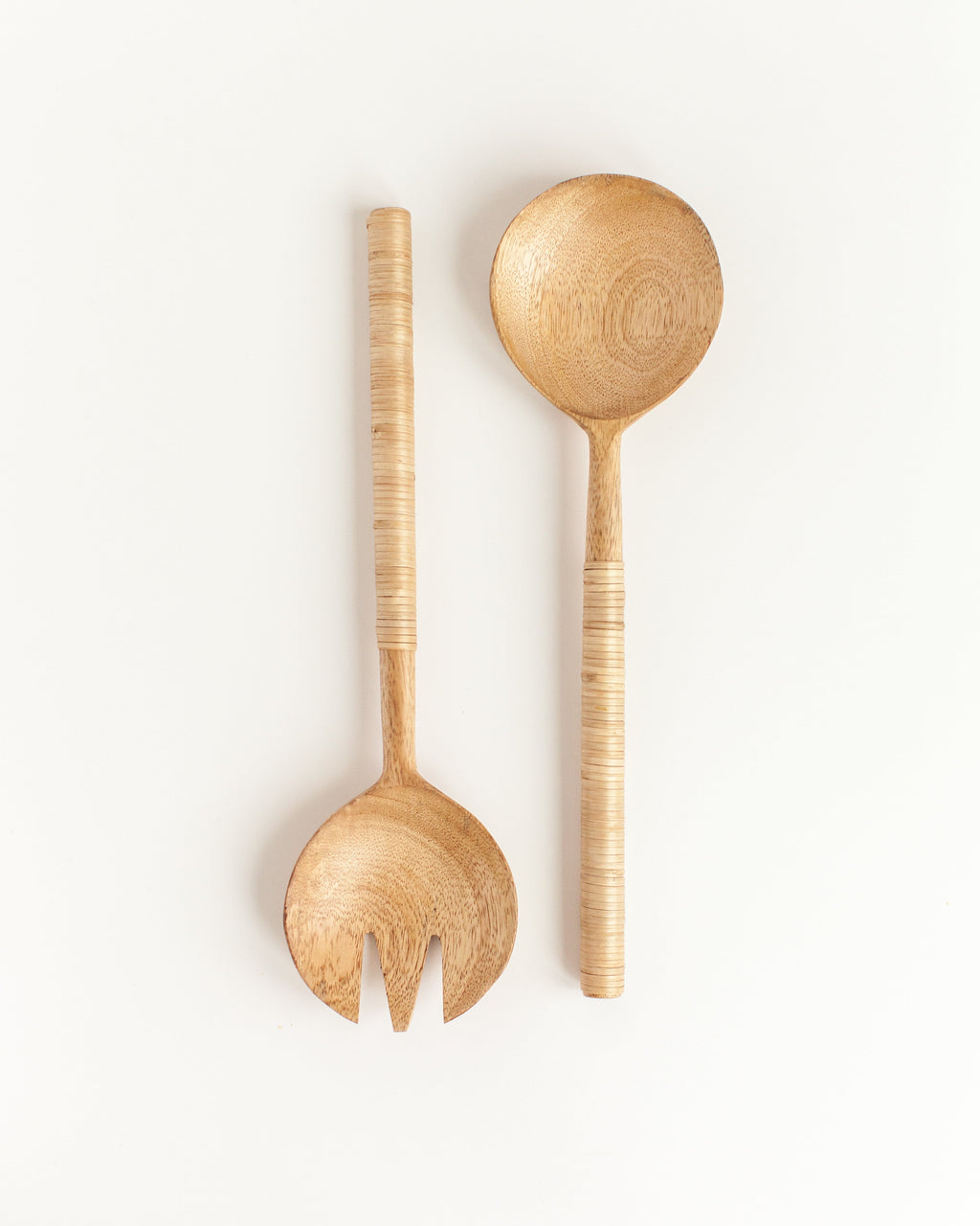 Thin Woven Mango Wood Salad Servers in - Serveware photo